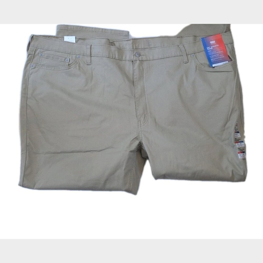 Levis 541 Athletic Taper Stretch‎ Pants Men's Size 56x30 Stretch Beige/Tan - New - Picture 2 of 6